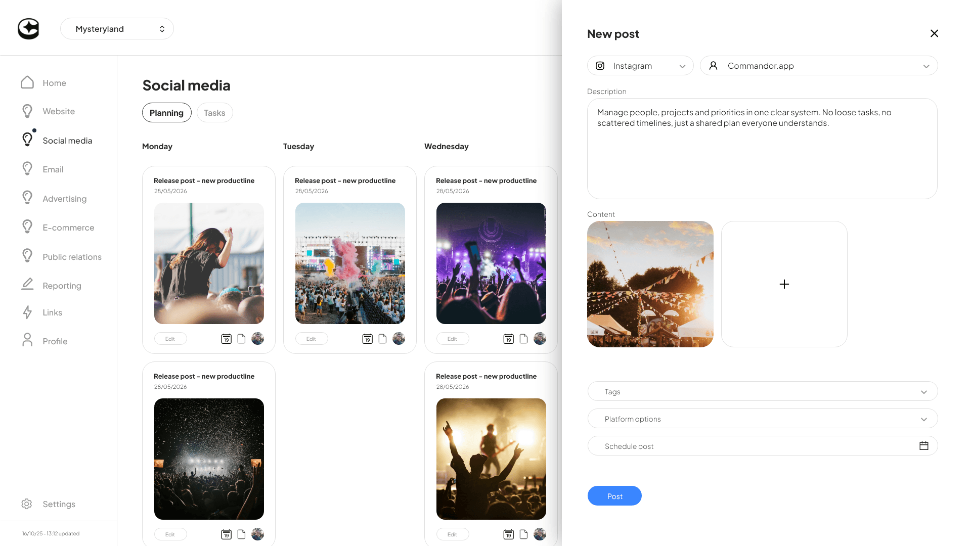 Command dashboard preview